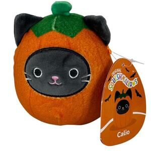 Squishmallow 4.5" CALIO Black Cat Soft EXCLUSIVE Pumpkin‎ Halloween Plush NWT